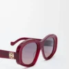 Gafas de sol Beveled Pentagon Milky Burgundy