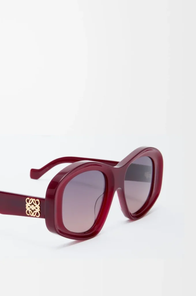 Gafas de sol Beveled Pentagon Milky Burgundy