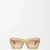 Gafas de sol Cateye biseladas Transparente Oliva