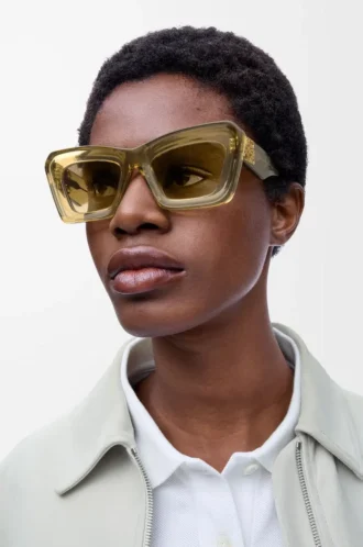 Gafas de sol Cateye biseladas Transparente Oliva Gafas de sol Cateye biseladas Transparente Oliva