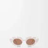 Gafas de sol con flores Marfil