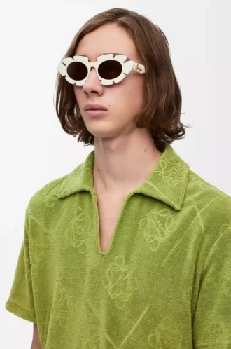 Gafas de sol con flores Marfil