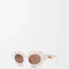 Gafas de sol con flores Marfil
