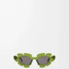 Gafas de sol con forma de flor verde cactus