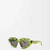 Gafas de sol con forma de flor verde cactus