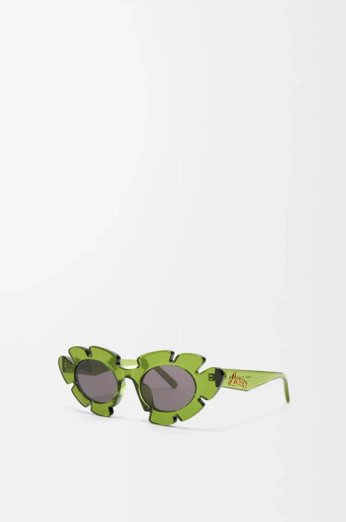 Gafas de sol con forma de flor verde cactus