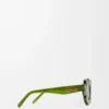 Gafas de sol con forma de flor verde cactus