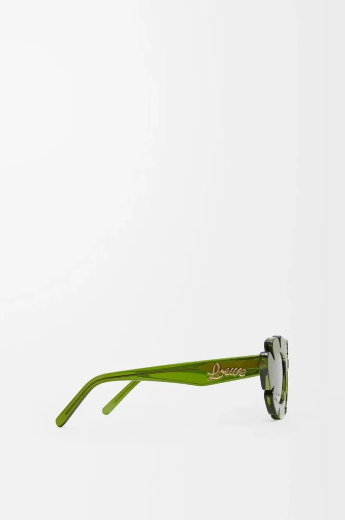 Gafas de sol con forma de flor verde cactus