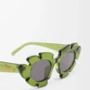 Gafas de sol con forma de flor verde cactus
