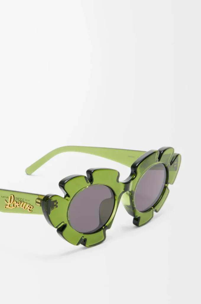 Gafas de sol con forma de flor verde cactus