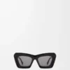 Gafas de sol de ojo de gato biseladas Negro
