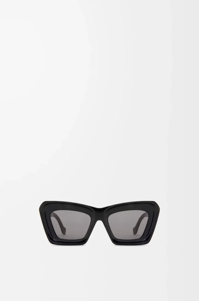 Gafas de sol de ojo de gato biseladas Negro