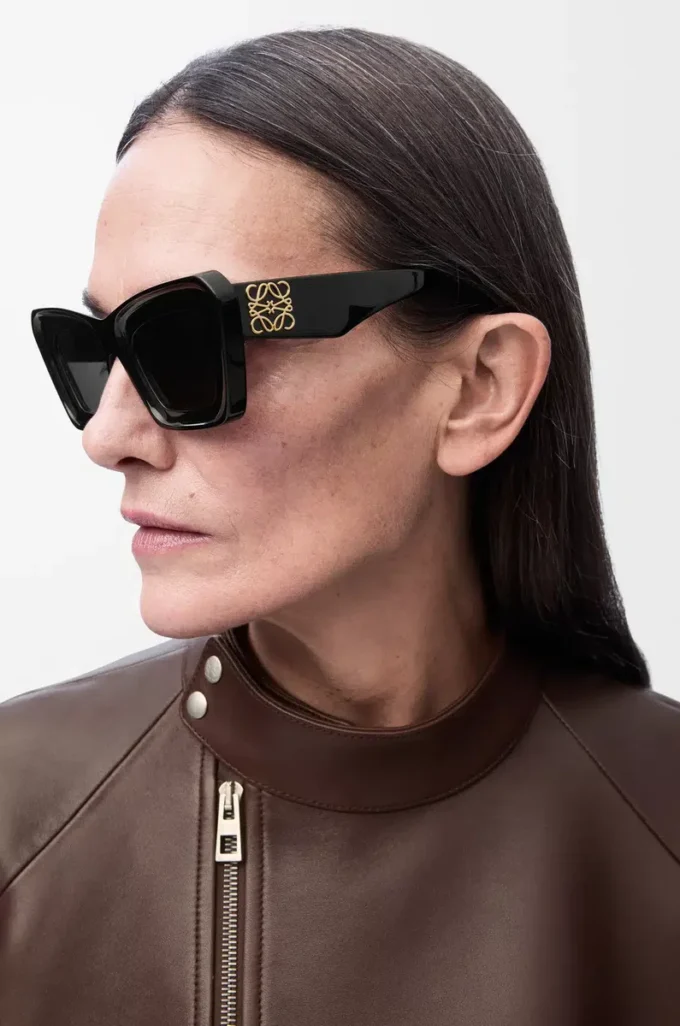 Gafas de sol de ojo de gato biseladas Negro Gafas de sol de ojo de gato biseladas Negro