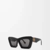 Gafas de sol de ojo de gato biseladas Negro