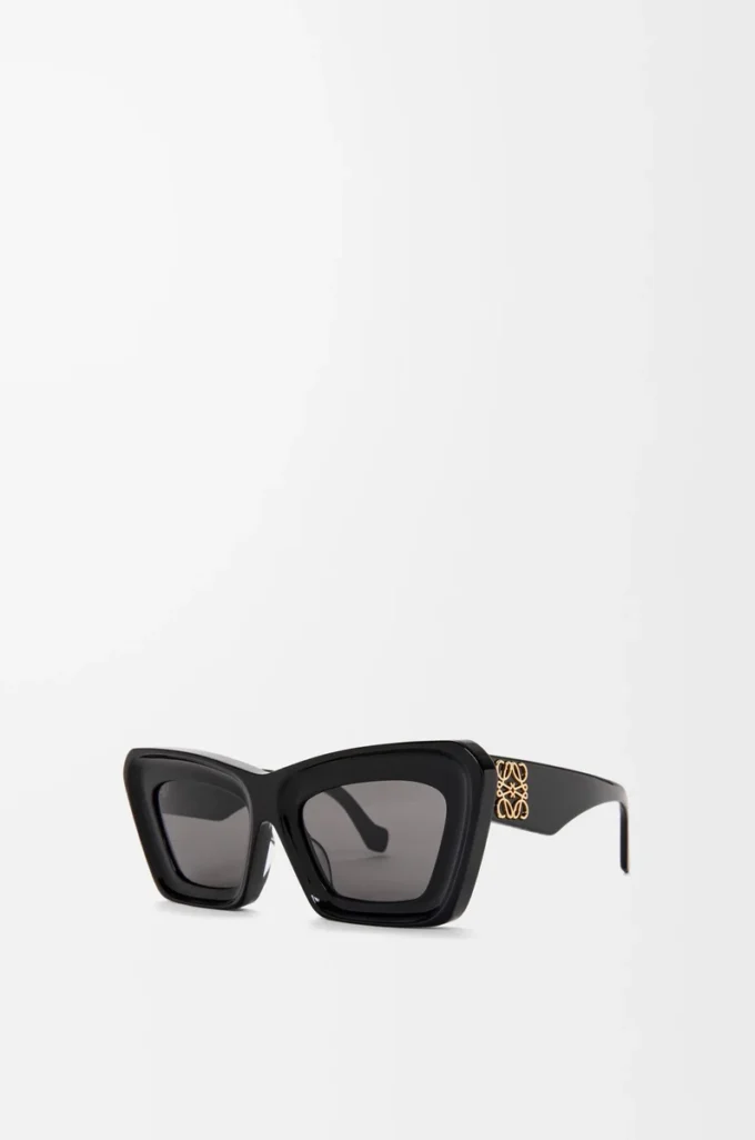Gafas de sol de ojo de gato biseladas Negro