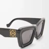Gafas de sol de ojo de gato biseladas Negro