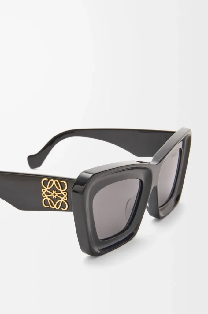 Gafas de sol de ojo de gato biseladas Negro