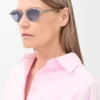 Gafas de sol hexagonales Anagram azul sólido Gafas de sol hexagonales Anagram azul sólido