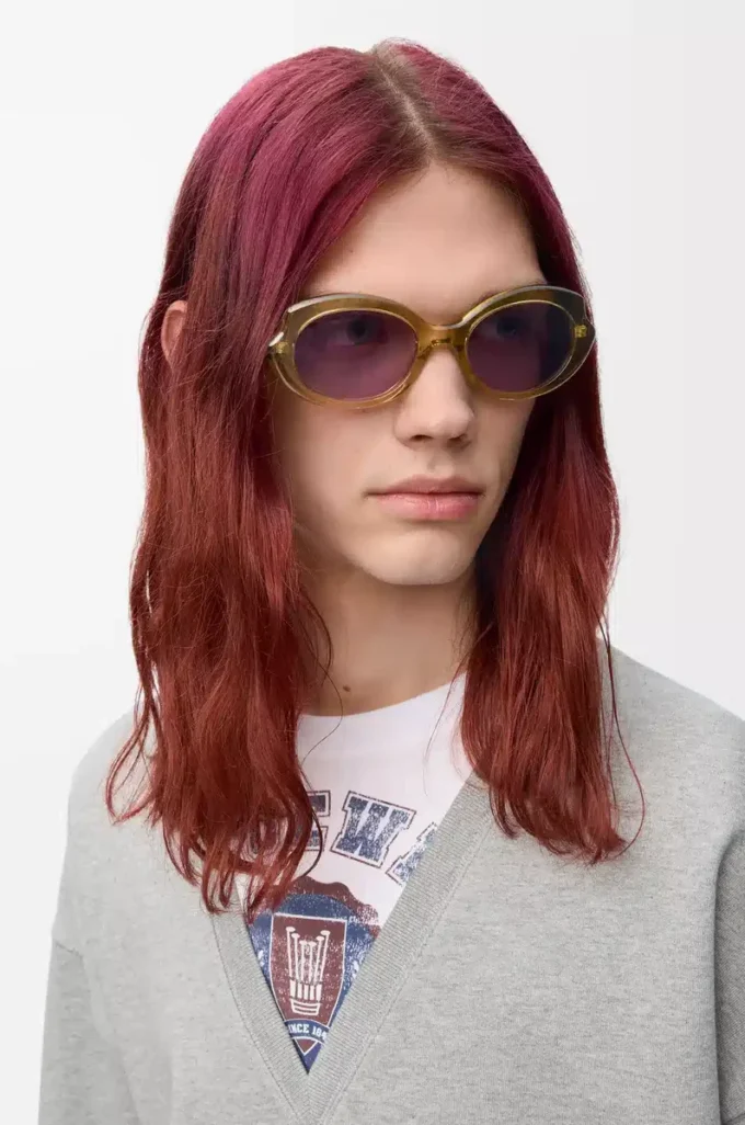 Gafas de sol Mini Oval Slim Transparente Oliva Gafas de sol Mini Oval Slim Transparente Oliva
