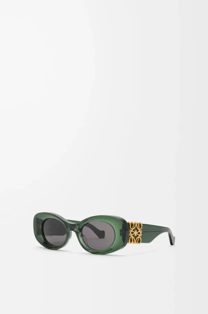 Gafas de sol ovaladas biseladas Maxi Anagram verde oscuro Gafas de sol ovaladas biseladas Maxi Anagram verde oscuro