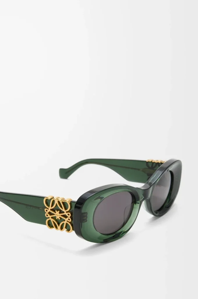 Gafas de sol ovaladas biseladas Maxi Anagram verde oscuro Gafas de sol ovaladas biseladas Maxi Anagram verde oscuro