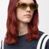 Gafas de sol ovaladas maxi Anagram biseladas, color oliva transparente Gafas de sol ovaladas maxi Anagram biseladas, color oliva transparente