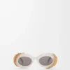 Gafas de sol Pavé Oval Gris perla/Blanco Gafas de sol Pavé Oval Gris perla/Blanco