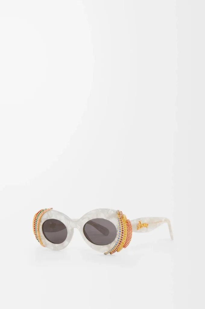 Gafas de sol Pavé Oval Gris perla/Blanco Gafas de sol Pavé Oval Gris perla/Blanco
