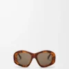 Gafas de sol pentagonales biseladas Havana Gafas de sol pentagonales biseladas Havana