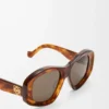 Gafas de sol pentagonales biseladas Havana Gafas de sol pentagonales biseladas Havana