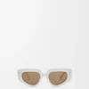 Gafas de sol pequeñas Butterfly Screen Blanco sólido Gafas de sol pequeñas Butterfly Screen Blanco sólido