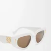Gafas de sol pequeñas Butterfly Screen Blanco sólido Gafas de sol pequeñas Butterfly Screen Blanco sólido