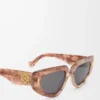 Gafas de sol pequeñas Butterfly Screen rosa oscuro marmolado Gafas de sol pequeñas Butterfly Screen rosa oscuro marmolado