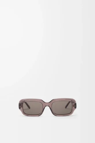 Gafas de sol rectangulares finas Marrón transparente