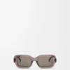 Gafas de sol rectangulares finas Marrón transparente Gafas de sol rectangulares finas Marrón transparente