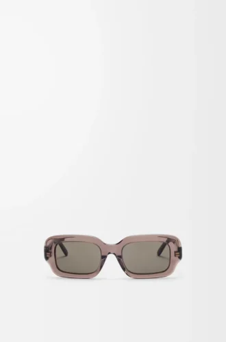 Gafas de sol rectangulares finas Marrón transparente