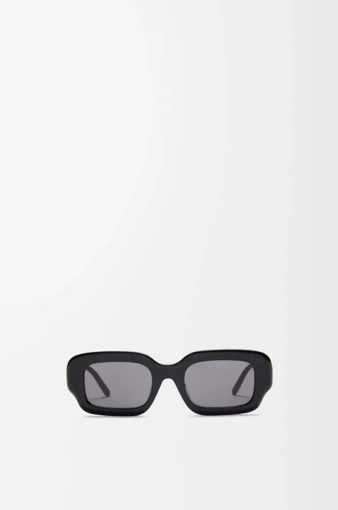 Gafas de sol rectangulares finas Negro