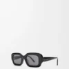 Gafas de sol rectangulares finas Negro