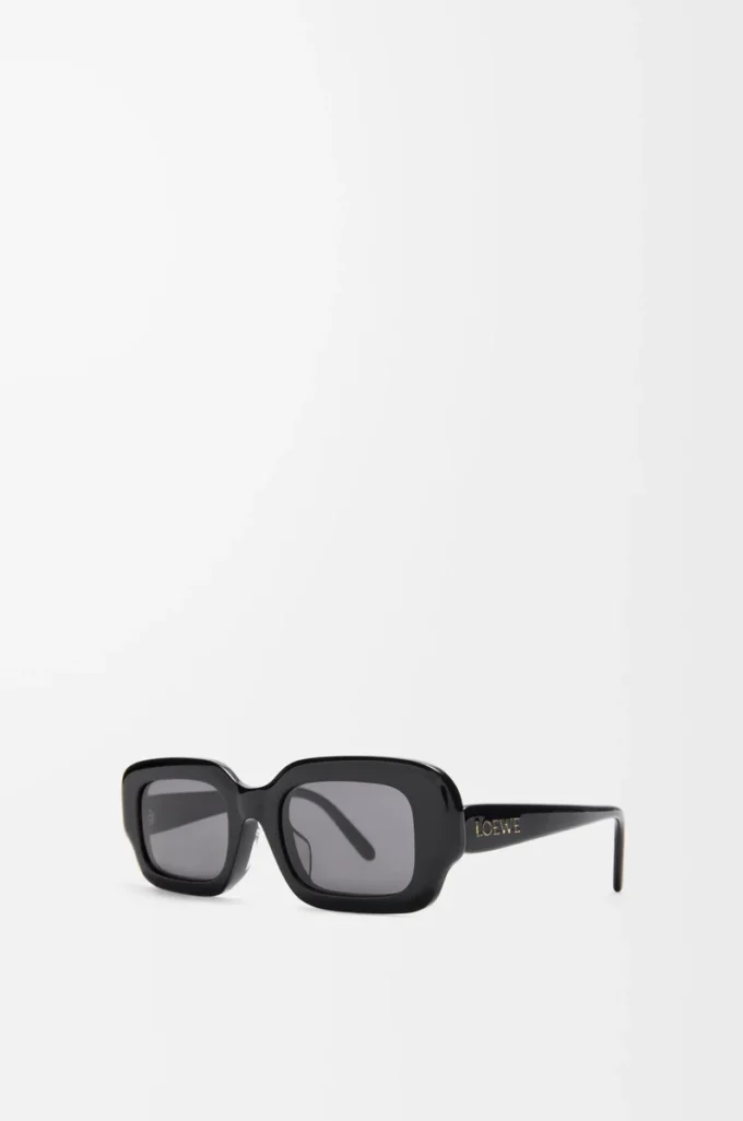 Gafas de sol rectangulares finas Negro
