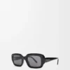 Gafas de sol rectangulares finas Negro Gafas de sol rectangulares finas Negro