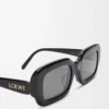 Gafas de sol rectangulares finas Negro