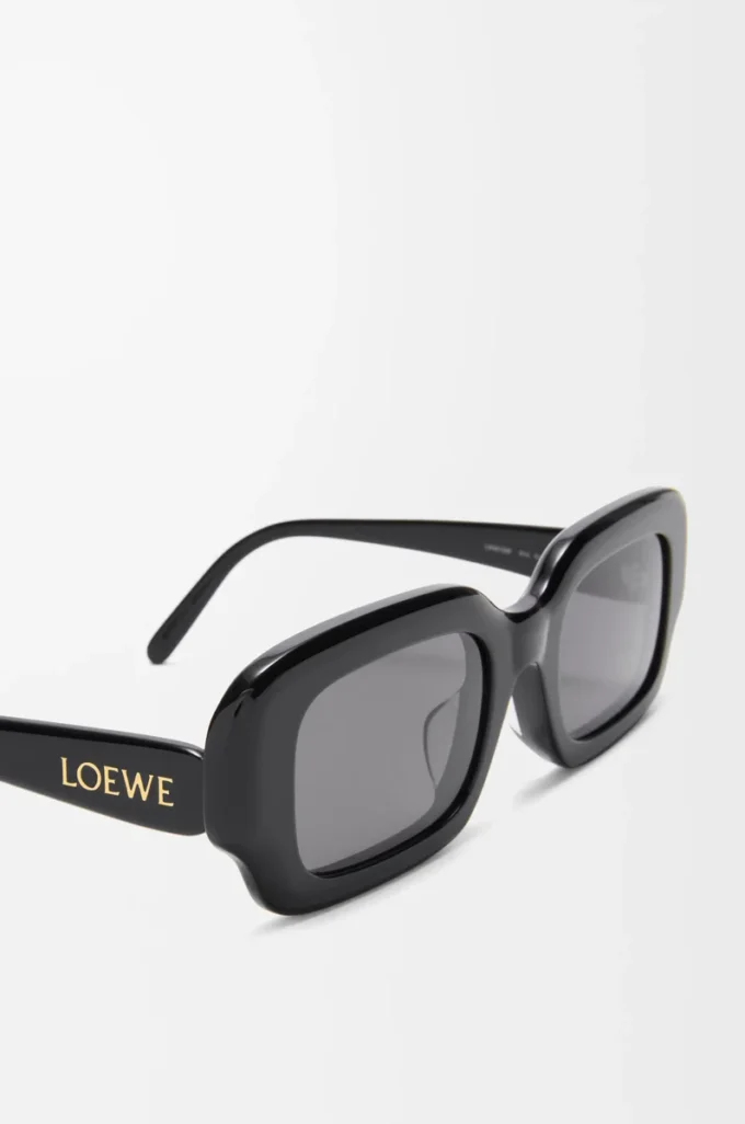 Gafas de sol rectangulares finas Negro