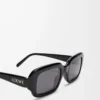 Gafas de sol rectangulares finas Negro Gafas de sol rectangulares finas Negro