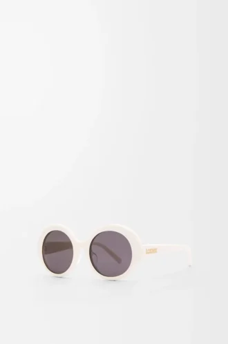 Gafas de sol redondas y finas Blanco/Marfil