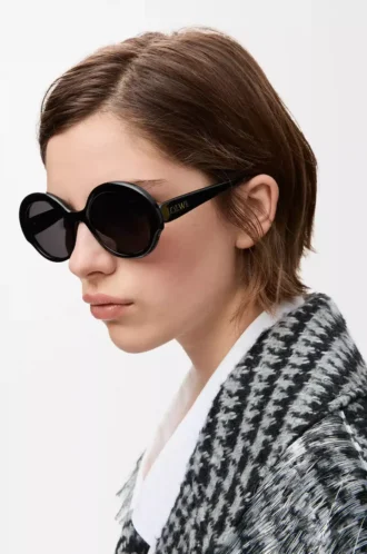 Gafas de sol redondas y finas Negro
