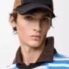 Gorra de lona y ante negro/oro oscuro Gorra de lona y ante negro/oro oscuro