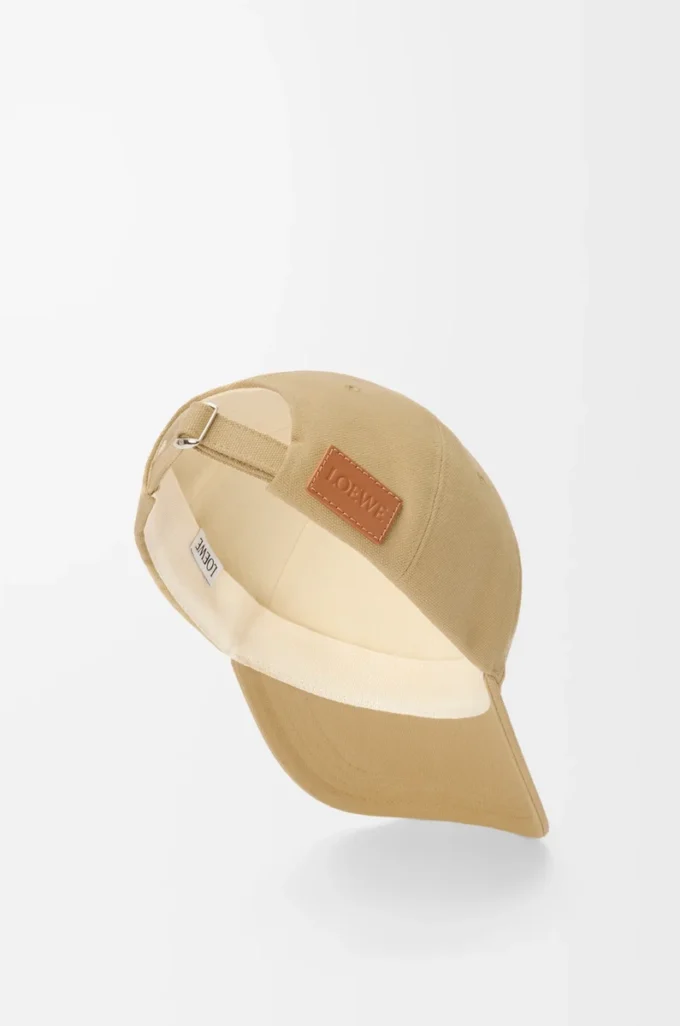 Gorra LOEWE de lona color arena