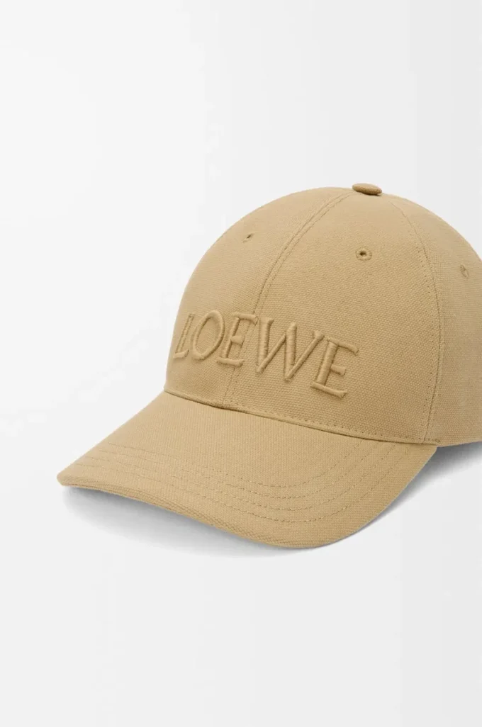 Gorra LOEWE de lona color arena