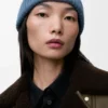 Gorro de cachemira azul denim