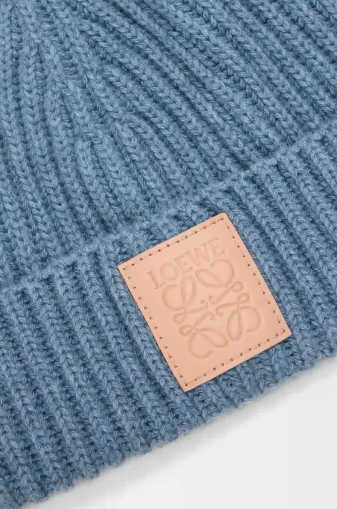 Gorro de cachemira azul denim